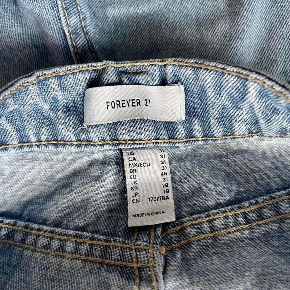 Forever 21 Jeans Womens Size 31 Light Wash Utility High Rise Pants‎ - Picture 5 of 5